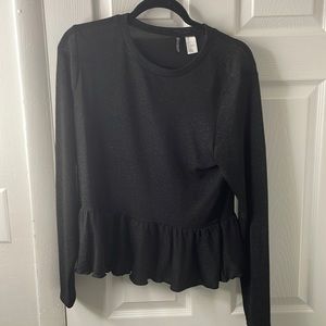 Black peplum shirt